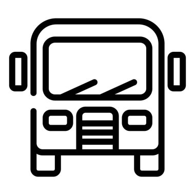 Modern iş için uygun satır biçimli otobüs simgesi