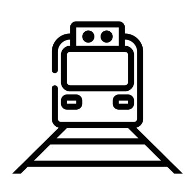 Modern iş için uygun bir çizgi stiline sahip tren simgesi