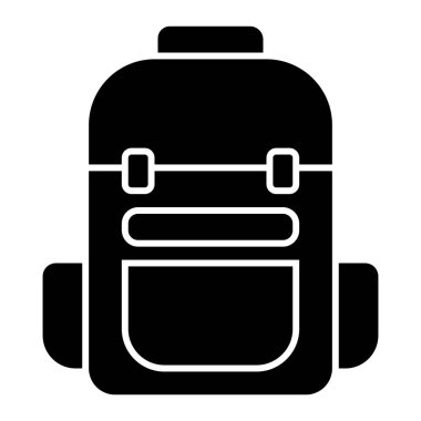 Modern iş için uygun siyah tarzlı sırt çantası simgesi