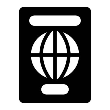 Modern işleriniz için uygun siyah stili bir pasaport simgesi