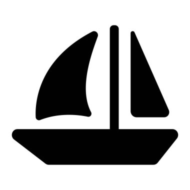 Modern işleriniz için uygun siyah tarzlı bir tekne simgesi