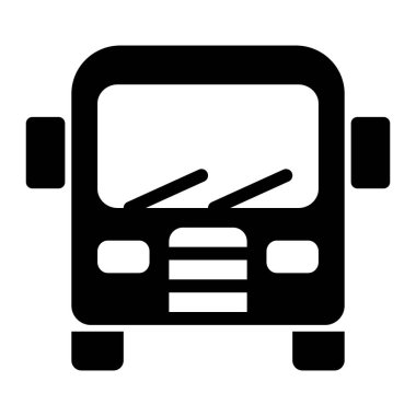 Modern işleriniz için uygun siyah stile sahip otobüs simgesi