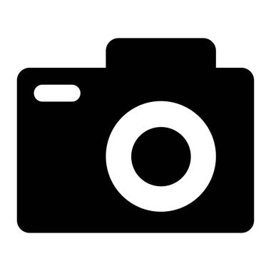 Modern işleriniz için uygun siyah stile sahip kamera simgesi