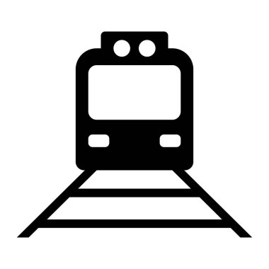 Modern işleriniz için uygun siyah stilli bir tren simgesi