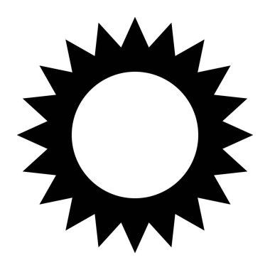 Modern işleriniz için uygun olan siyah bir güneş simgesi