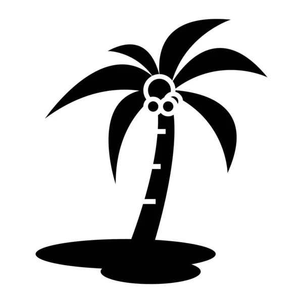 Palm Träd Ikon Med Svart Stil Som Lämplig För Din — Stock vektor