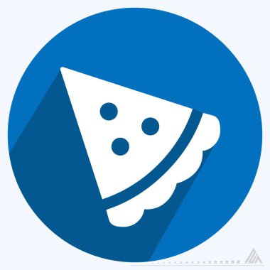 Simge Pizza - Uzun Gölge Biçimi - Basit illüstrasyon, Düzenlenebilir vuruş, Tasarım şablonu vektörü, baskılar, posterler, reklamlar, duyurular, bilgi grafikleri vs..