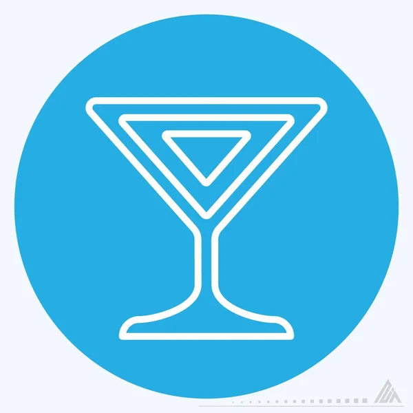 Icon Cocktail Blue Eyes Style Simple Illustration Editable Stroke Design — Stock Vector