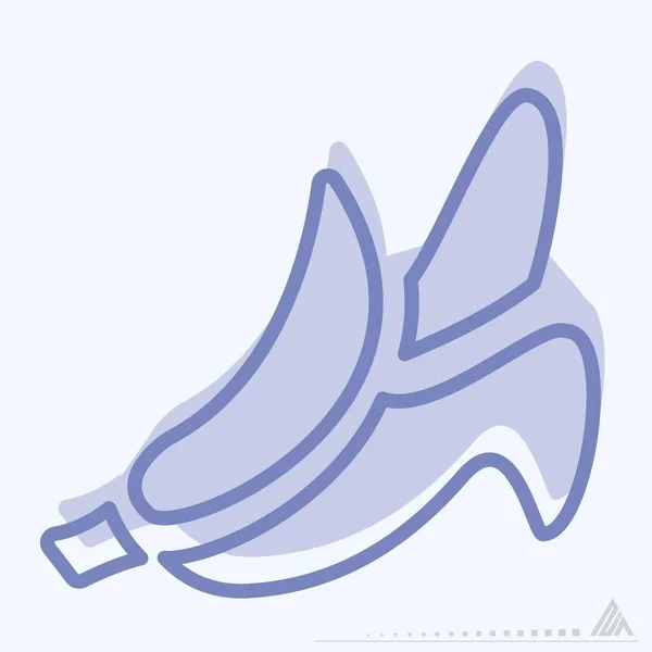 Icon Banana Two Tone Style Simple Illustration Editable Stroke Design — Stock Vector