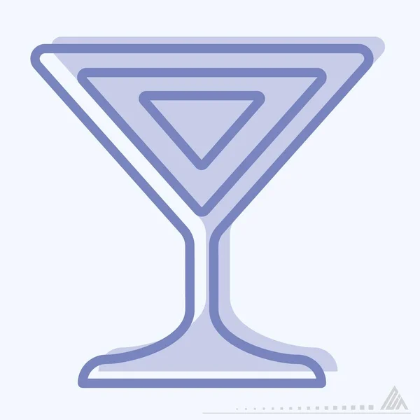 Cocktail Ícone Estilo Dois Tons Ilustração Simples Curso Editável Vetor — Vetor de Stock