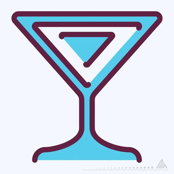 Icon Cocktail Line Cut Style Ilustração Simples Curso Editável Vetor — Vetor de Stock