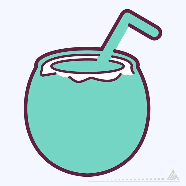 Icon Coconut Linienschnitt Stil Einfache Illustration Editierbarer Strich Designvorlagenvektor Gut — Stockvektor