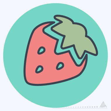 Simge Çilekleri - İki Ton Biçimi - Basit illüstrasyon, Düzenlenebilir vuruş, Tasarım şablonu, Baskı, posterler, reklamlar, duyurular, bilgi grafikleri, vs. için iyidir. Simge Çilekleri - Renk Mat Biçimi - Basit illüstrasyon, Düzenlenebilir vuruş