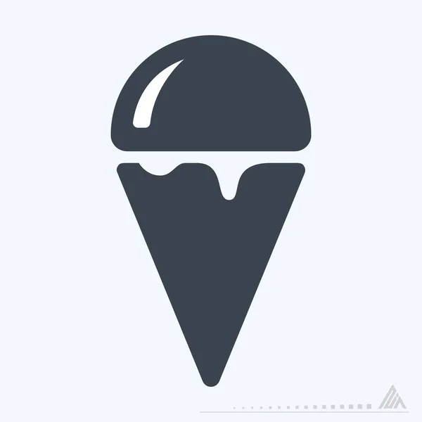 Icon Ice Cream Glyph Style Απλή Απεικόνιση Επεξεργάσιμο Εγκεφαλικό Επεισόδιο — Διανυσματικό Αρχείο