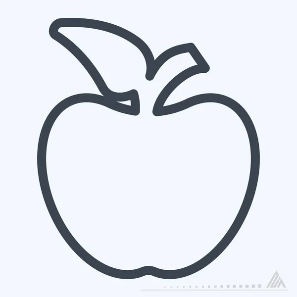 Ikona Apple Styl Linii Prosta Ilustracja Edytowalny Skok Wektor Szablonu — Wektor stockowy