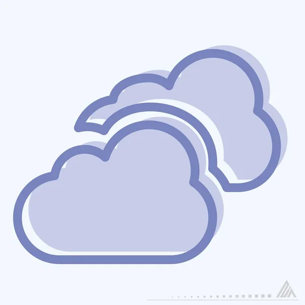 Icon Cloudy Two Tone Style Απλή Απεικόνιση Επεξεργάσιμο Εγκεφαλικό Επεισόδιο — Διανυσματικό Αρχείο