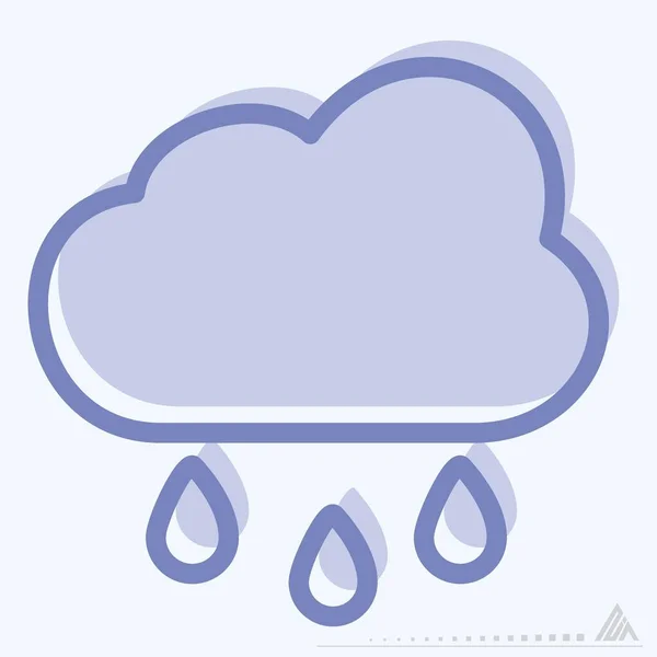 Icono Lluvia Estilo Dos Tonos Ilustración Simple Carrera Editable Diseño — Vector de stock