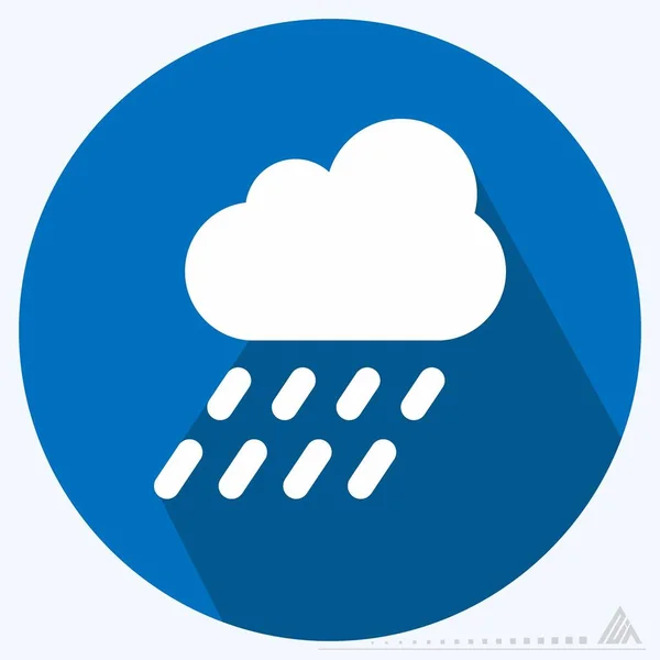 Icono Lluvia Congelante Estilo Sombra Larga Ilustración Simple Carrera Editable — Vector de stock