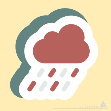 Çıkartma Dondurucu Yağmur - Basit illüstrasyon, Düzenlenebilir felç, Tasarım şablon vektörü, baskılar, posterler, reklamlar, duyurular, bilgi grafikleri vs..