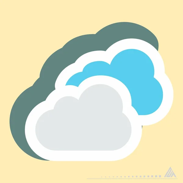 Sticker Cloudy Απλή Απεικόνιση Επεξεργάσιμο Εγκεφαλικό Επεισόδιο Σχεδιασμός Πρότυπο Διάνυσμα — Διανυσματικό Αρχείο