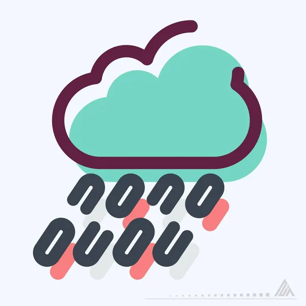 Simge Dondurucu Yağmur - MBE Syle - Basit illüstrasyon, Düzenlenebilir vuruş, Tasarım şablonu vektörü, baskılar, posterler, reklamlar, duyurular, bilgi grafikleri vs..