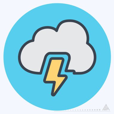 Simge Gök Gürültüsü - Renk Eşleştirme Biçimi - Basit illüstrasyon, Düzenlenebilir vuruş, Tasarım şablonu vektörü, baskılar, posterler, reklamlar, duyurular, bilgi grafikleri vs..