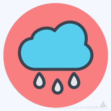 Simge Yağmuru - Renk Eşleştirme Biçimi - Basit illüstrasyon, Düzenlenebilir vuruş, Tasarım şablonu vektörü, baskılar, posterler, reklamlar, duyurular, bilgi grafikleri vs..