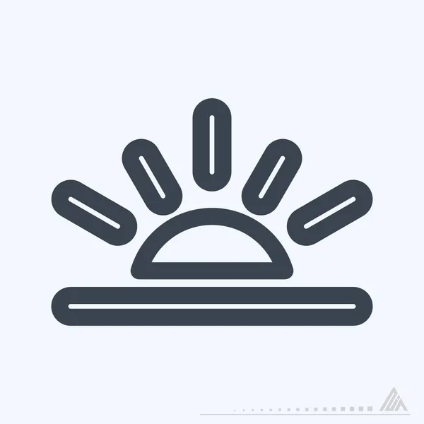 Simge Günbatımı - Renk Eşleştirme Biçimi - Basit illüstrasyon, Düzenlenebilir vuruş, Tasarım şablonu vektörü, baskılar, posterler, reklamlar, duyurular, bilgi grafikleri, vs..