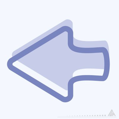 Simge Sol 2 - İki Ton Biçimi - Basit illüstrasyon, Düzenlenebilir vuruş, Tasarım şablonu vektörü, baskılar, posterler, reklamlar, duyurular, bilgi grafikleri, vs..