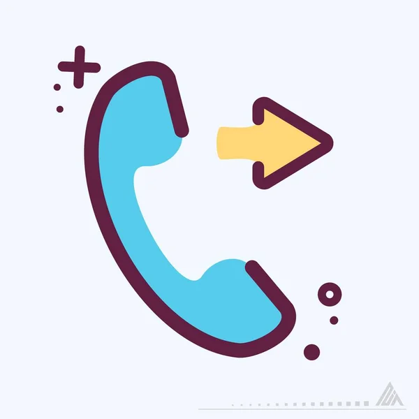 Icon Phone Outgoing Mbe Syle Eenvoudige Illustratie Bewerkbare Slag Design — Stockvector