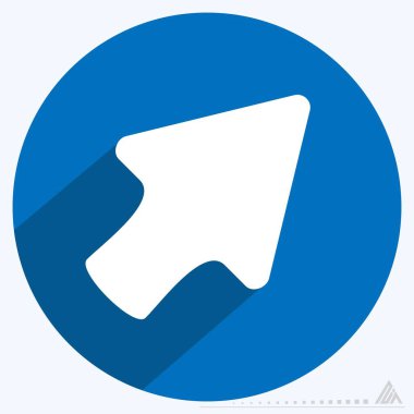 Simge Yukarı Sağ - Uzun Gölge Biçimi - Basit illüstrasyon, Düzenlenebilir vuruş, Tasarım şablonu vektörü, baskılar, posterler, reklamlar, duyurular, bilgi grafikleri vs..