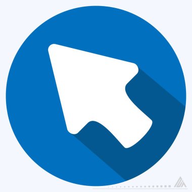 Soldaki Simge - Uzun Gölge Biçimi - Basit illüstrasyon, Düzenlenebilir vuruş, Tasarım şablonu vektörü, baskılar, posterler, reklamlar, duyurular, bilgi grafikleri vs..