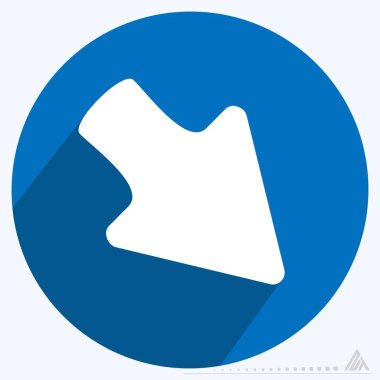 Simge Aşağı Sağ - Uzun Gölge Biçimi - Basit illüstrasyon, Düzenlenebilir vuruş, Tasarım şablonu vektörü, baskılar, posterler, reklamlar, duyurular, bilgi grafikleri vs..