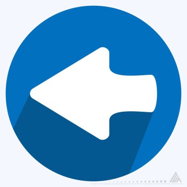 Simge Sol 2 - Uzun Gölge Biçimi - Basit illüstrasyon, Düzenlenebilir vuruş, Tasarım şablonu vektörü, baskılar, posterler, reklamlar, duyurular, bilgi grafikleri vs..