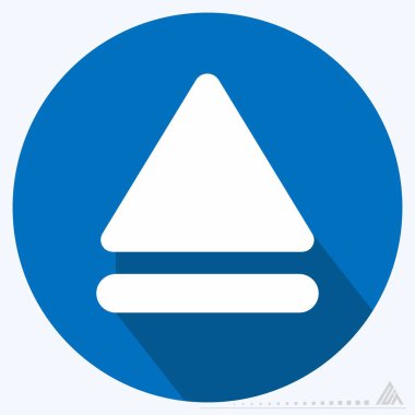 Simge Çıkma - Uzun Gölge Biçimi - Basit illüstrasyon, Düzenlenebilir vuruş, Tasarım şablonu vektörü, baskılar, posterler, reklamlar, duyurular, bilgi grafikleri vs..