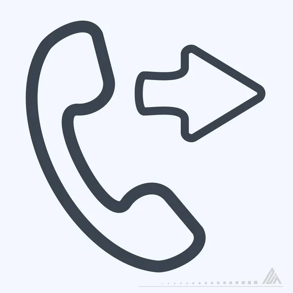 Ikona Telefon Wychodzący Styl Linii Prosta Ilustracja Edytowalny Skok Wektor — Wektor stockowy