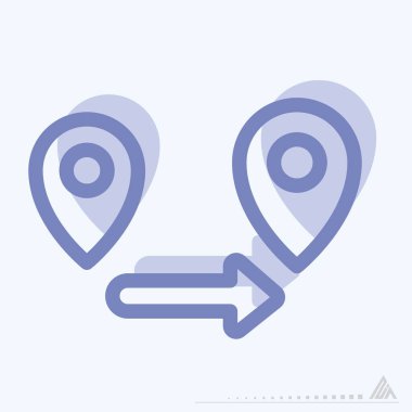 Simge Oluştur Yolu - İki Ton Biçimi - Basit illüstrasyon, Düzenlenebilir vuruş, Tasarım şablonu vektörü, baskılar, posterler, reklamlar, duyurular, bilgi grafikleri, vs..