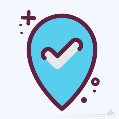 Simge GPS Denetimi - MBE Syle - Basit illüstrasyon, Düzenlenebilir vuruş, Tasarım şablonu vektörü, baskılar, posterler, reklamlar, duyurular, bilgi grafikleri vs..