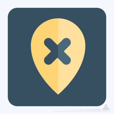 Simge Gps Sil - Düz Biçim - Basit illüstrasyon, Düzenlenebilir vuruş, Tasarım şablonu vektörü, baskılar, posterler, reklamlar, duyurular, bilgi grafikleri vs..