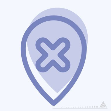 Simge Gps Sil - İki Ton Biçimi - Basit illüstrasyon, Düzenlenebilir vuruş, Tasarım şablonu vektörü, baskılar, posterler, reklamlar, duyurular, bilgi grafikleri vs..