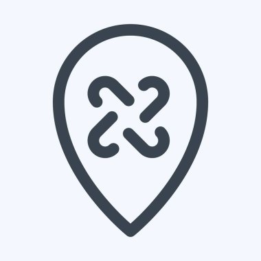 Simge Gps Sil - Satır Kes Biçimi - Basit illüstrasyon, Düzenlenebilir vuruş, Tasarım şablonu vektörü, baskılar, posterler, reklamlar, duyurular, bilgi grafikleri vs..