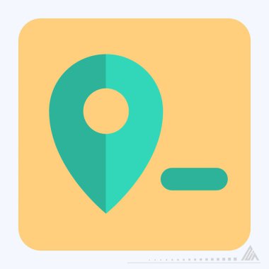 Simge Gps Kaldır - Düz Biçim - Basit illüstrasyon, Düzenlenebilir vuruş, Tasarım şablonu vektörü, baskılar, posterler, reklamlar, duyurular, bilgi grafikleri vs..