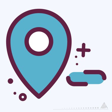 Simge Gps Kaldır - MBE Syle - Basit illüstrasyon, Düzenlenebilir vuruş, Tasarım şablonu vektörü, baskılar, posterler, reklamlar, duyurular, bilgi grafikleri vs..