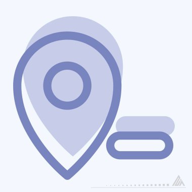 Simge Gps Silme - İki Ton Biçimi - Basit illüstrasyon, Düzenlenebilir vuruş, Tasarım şablonu vektörü, baskılar, posterler, reklamlar, duyurular, bilgi grafikleri vs..