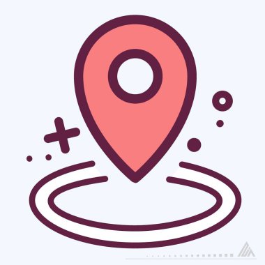 Simge Konumu - MBE Syle - Basit illüstrasyon, Düzenlenebilir vuruş, Tasarım şablonu vektörü, baskılar, posterler, reklamlar, duyurular, bilgi grafikleri vs..