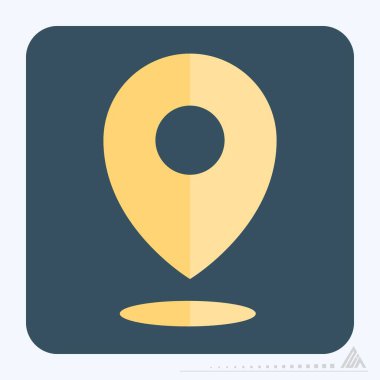 Simge Pin Noktası 2 - Düz Biçim - Basit illüstrasyon, Düzenlenebilir vuruş, Tasarım şablonu vektörü, baskılar, posterler, reklamlar, duyurular, bilgi grafikleri vs..