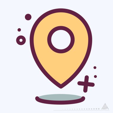 Simge Pin Noktası 2 - MBE Syle - Basit illüstrasyon, Düzenlenebilir vuruş, Tasarım şablonu vektörü, baskılar, posterler, reklamlar, duyurular, bilgi grafikleri vs..