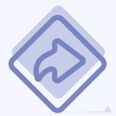 Simge Sağa Dön - İki Ton Biçimi - Basit illüstrasyon, Düzenlenebilir vuruş, Tasarım şablonu vektörü, baskılar, posterler, reklamlar, duyurular, bilgi grafikleri vs..