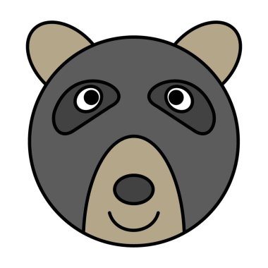 Sevimli çizgi film Bear Face ikonu. Vektör illüstrasyonu