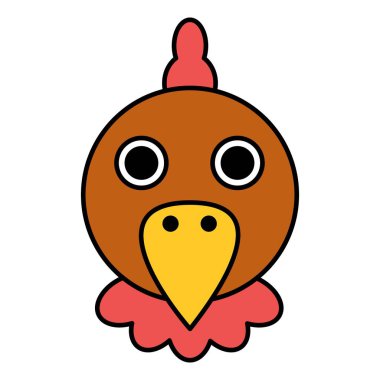 Sevimli çizgi film Chicken Face.vektör çizimi